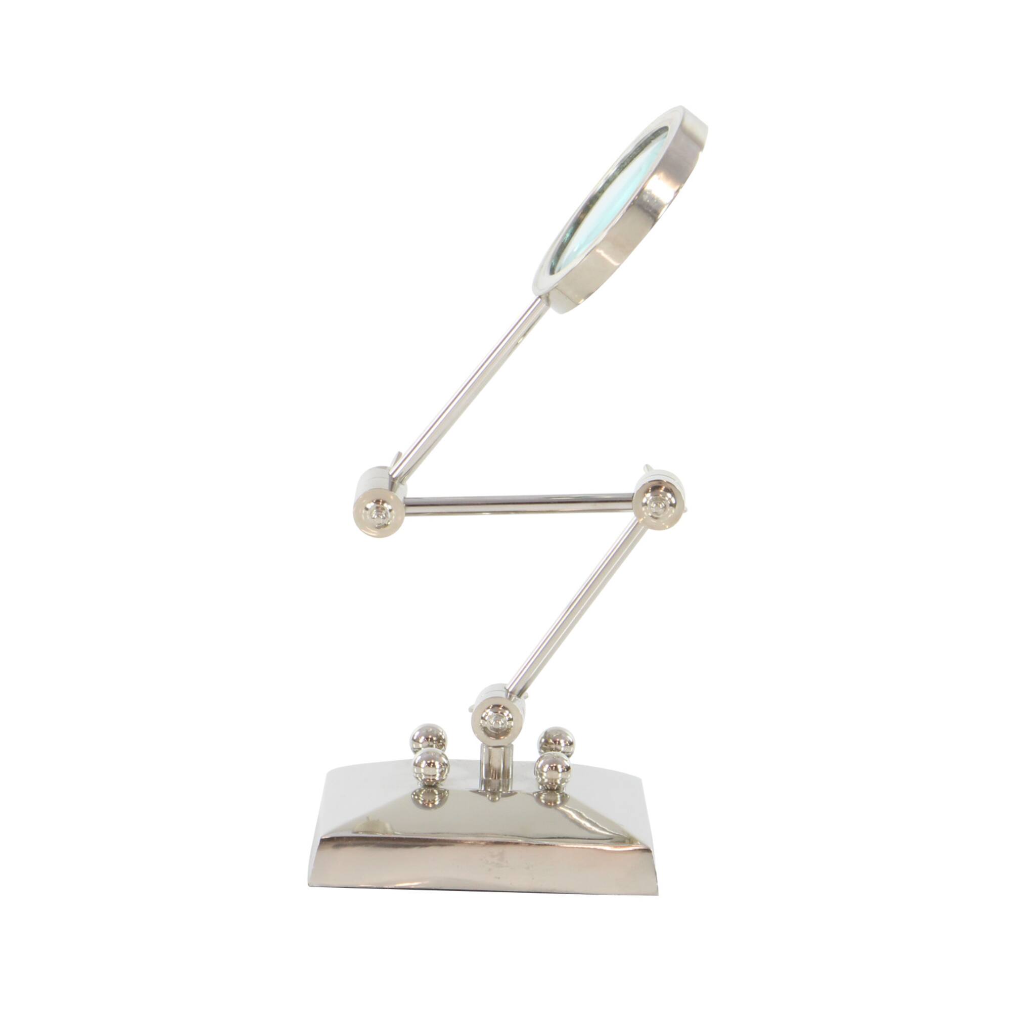 Silver Aluminum Traditional Magnifying Glass, 20" x 6" x 6"